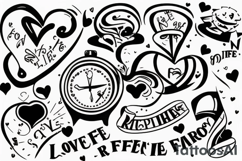 Relationship that stays for life time with fun, love and caring tattoo idea