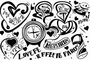 Relationship that stays for life time with fun, love and caring tattoo idea