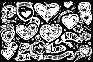 Relationship that stays for life time with fun, love and caring tattoo idea