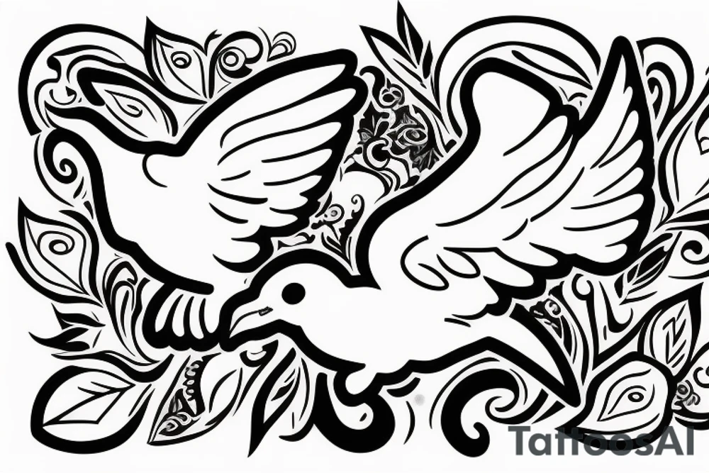 Dove that shows love and peace tattoo idea