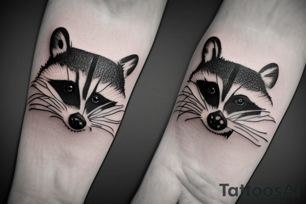 a racoon in a highway tattoo idea