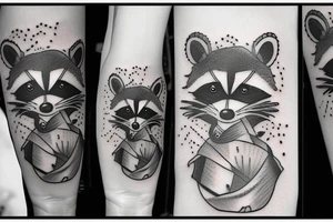 a racoon in a highway tattoo idea