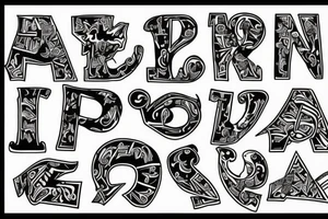 writing of the letters ФТП tattoo idea