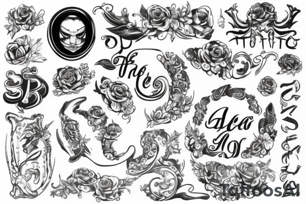 writing of the letters ФТП tattoo idea