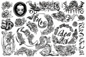 writing of the letters ФТП tattoo idea