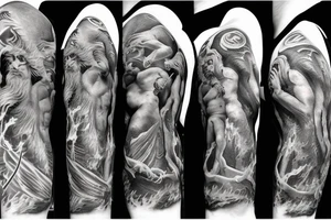 Zeus fighting poseidon tattoo idea