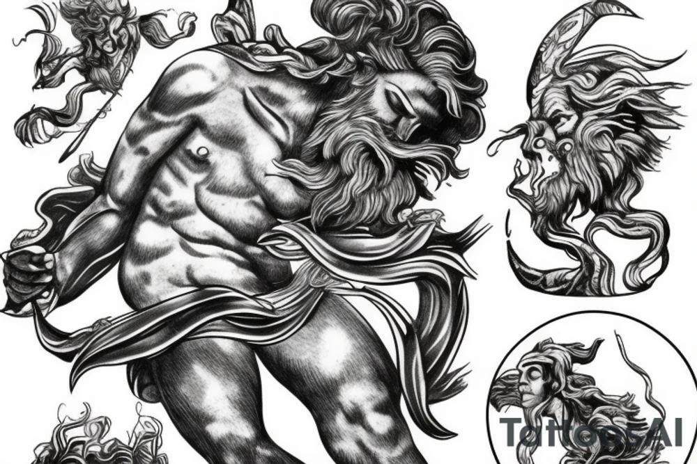 Zeus fighting poseidon tattoo idea