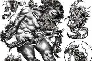 Zeus fighting poseidon tattoo idea