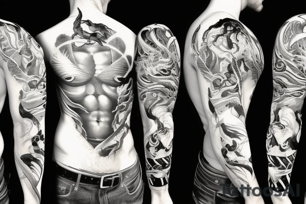 Zeus fighting poseidon tattoo idea
