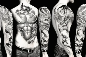 Zeus fighting poseidon tattoo idea