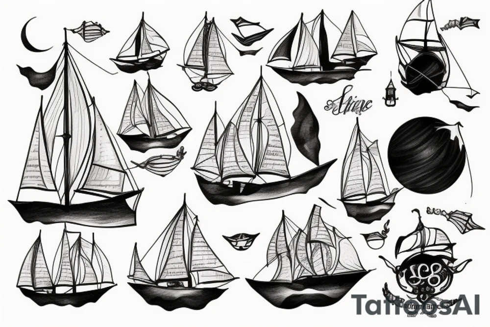 Ship sailing on the word tattoo idea
