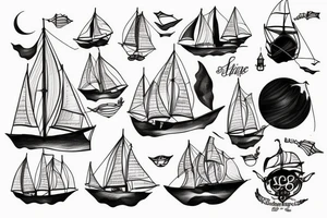 Ship sailing on the word tattoo idea