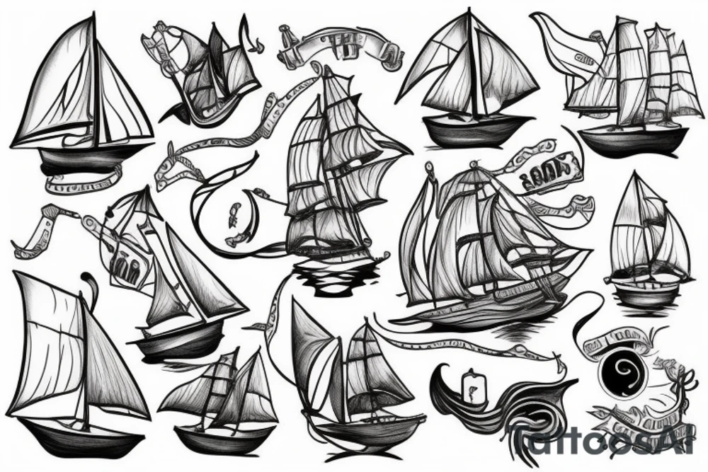 Ship sailing on the word tattoo idea
