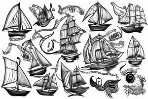 Ship sailing on the word tattoo idea