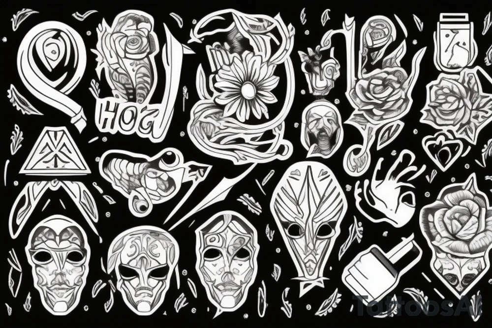 egy varju szájábam van egy szem és a hátérbem egy voros hold tattoo idea