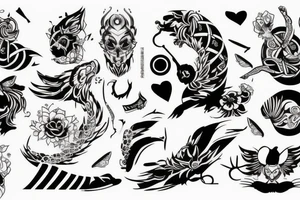 egy varju szájábam van egy szem és a hátérbem egy voros hold tattoo idea