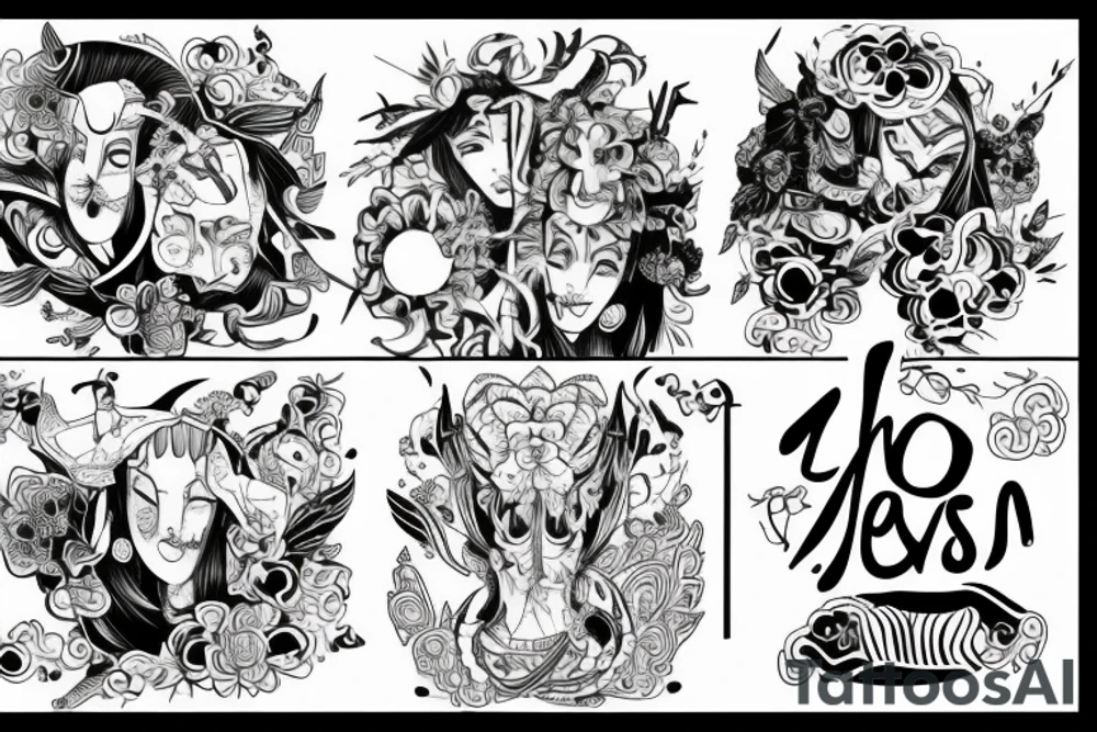 egy varju szájábam van egy szem és a hátérbem egy voros hold tattoo idea