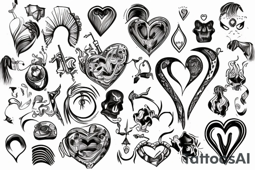 Barathiyar, heart and heartbeats tattoo idea