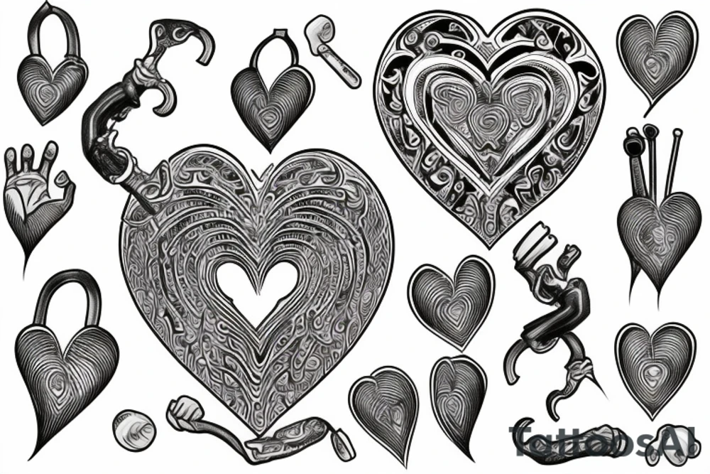 Barathiyar, heart and heartbeats tattoo idea