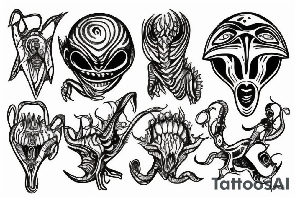 alien maze tattoo idea