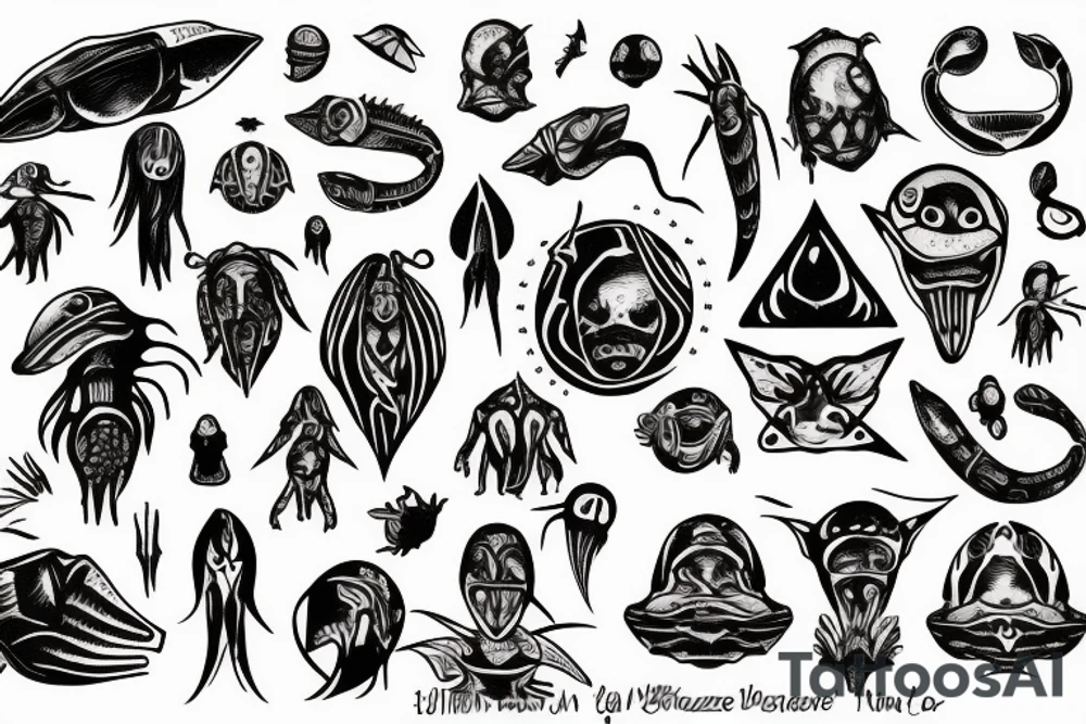 alien maze tattoo idea