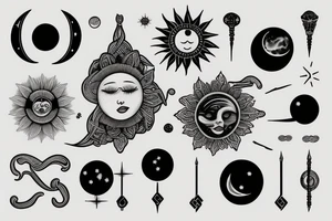 libra sun moon tattoo idea