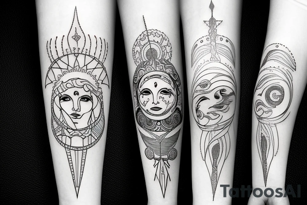 libra sun moon tattoo idea
