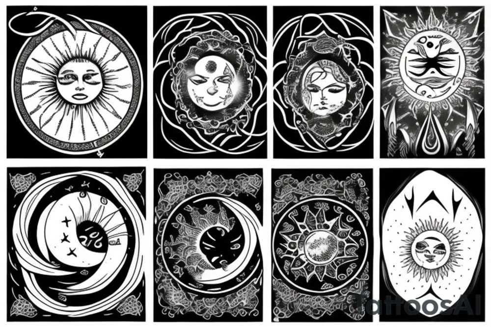 libra sun moon tattoo idea