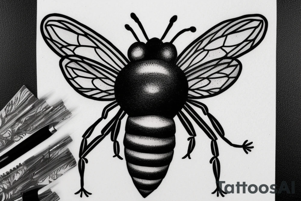 brutal bee tattoo idea
