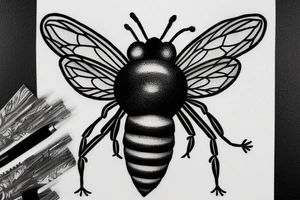 brutal bee tattoo idea