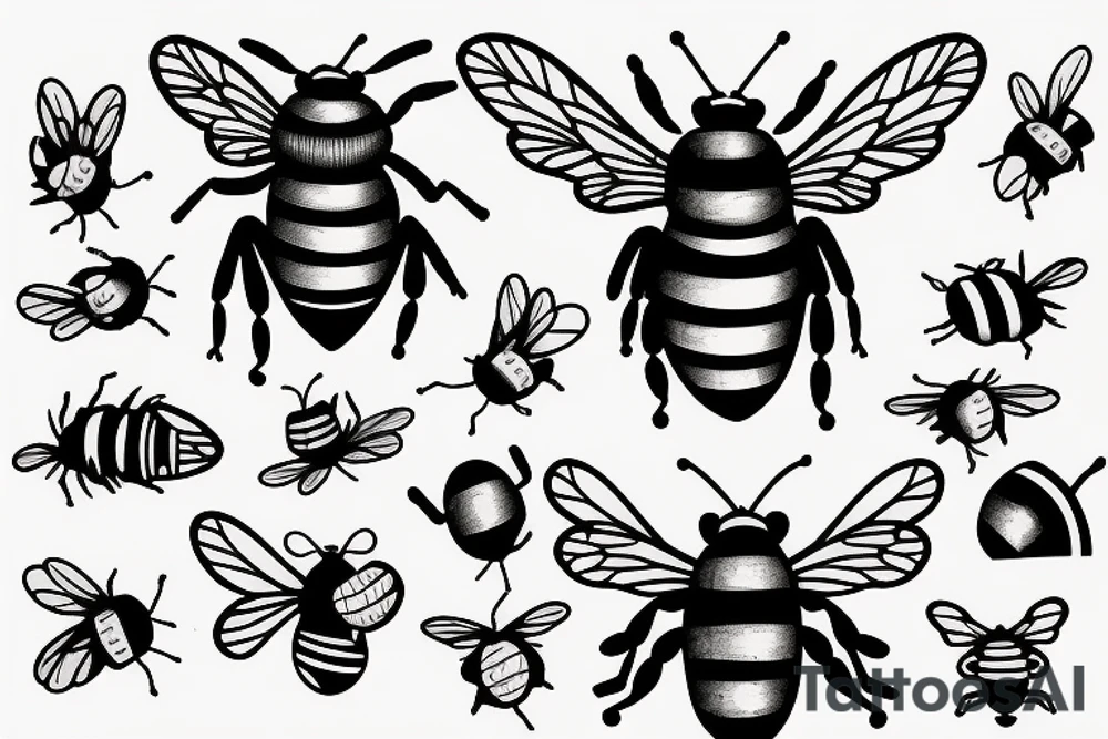 brutal bee tattoo idea