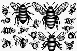 brutal bee tattoo idea