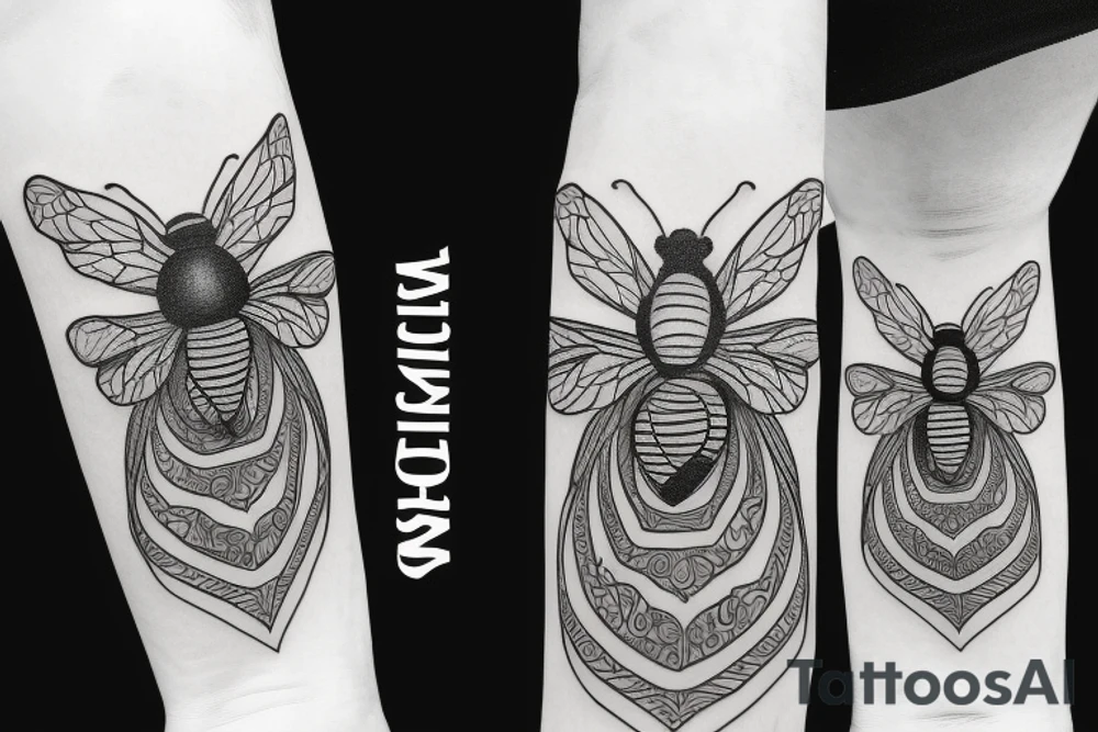 brutal bee tattoo idea
