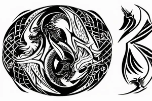 dragon, yin and yang tattoo idea