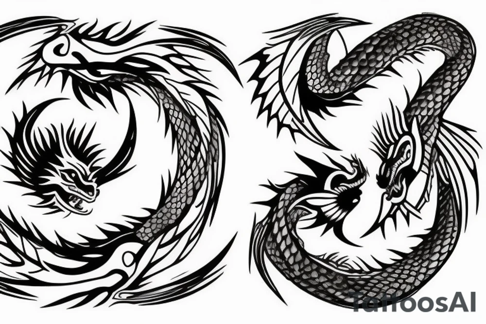 dragon, yin and yang tattoo idea