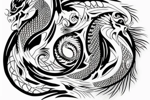 dragon and yin and yang tattoo idea