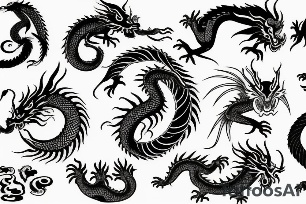 dragon and yin and yang tattoo idea