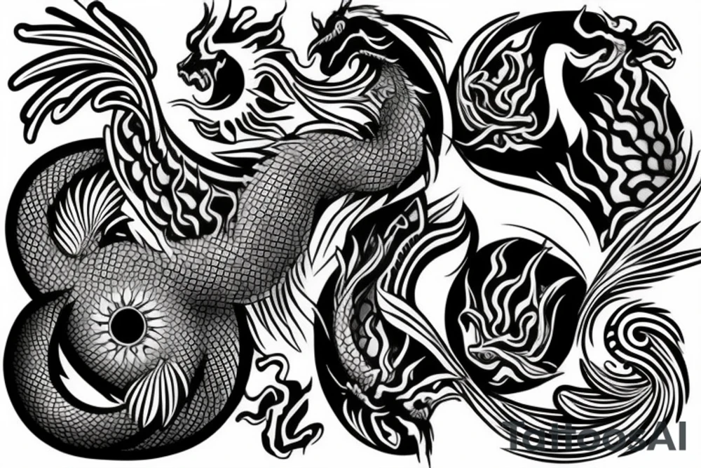 dragon and yin and yang tattoo idea