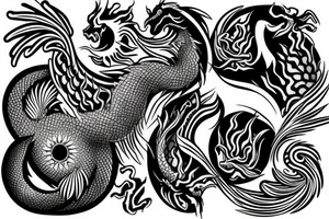 dragon and yin and yang tattoo idea