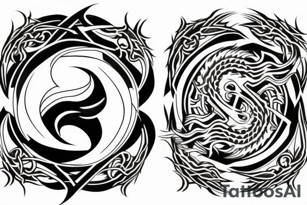 dragon and yin and yang tattoo idea