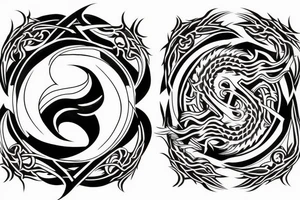 dragon and yin and yang tattoo idea