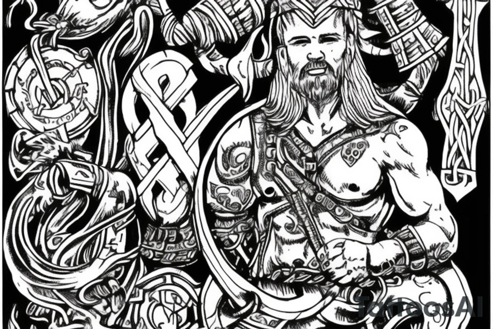 Viking ruins and thors hanmer tattoo idea