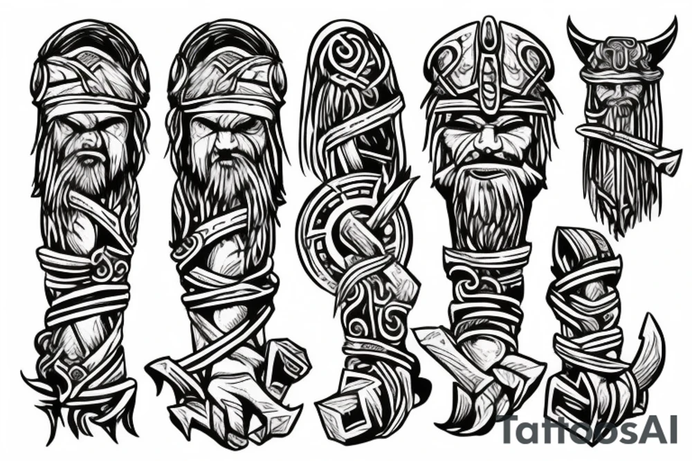 Viking ruins and thors hanmer tattoo idea