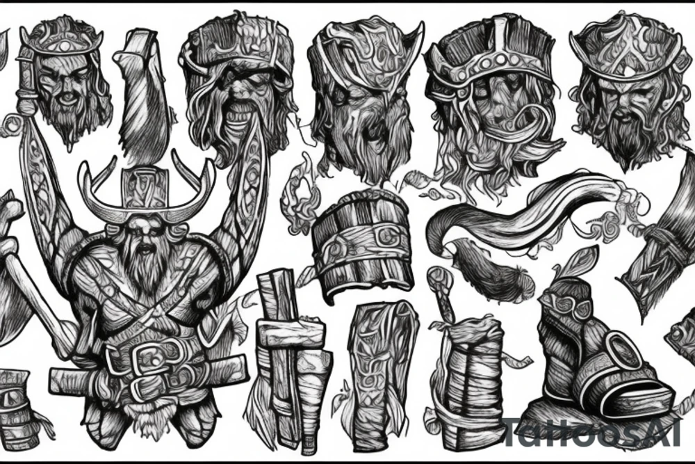 Viking ruins and thors hanmer tattoo idea