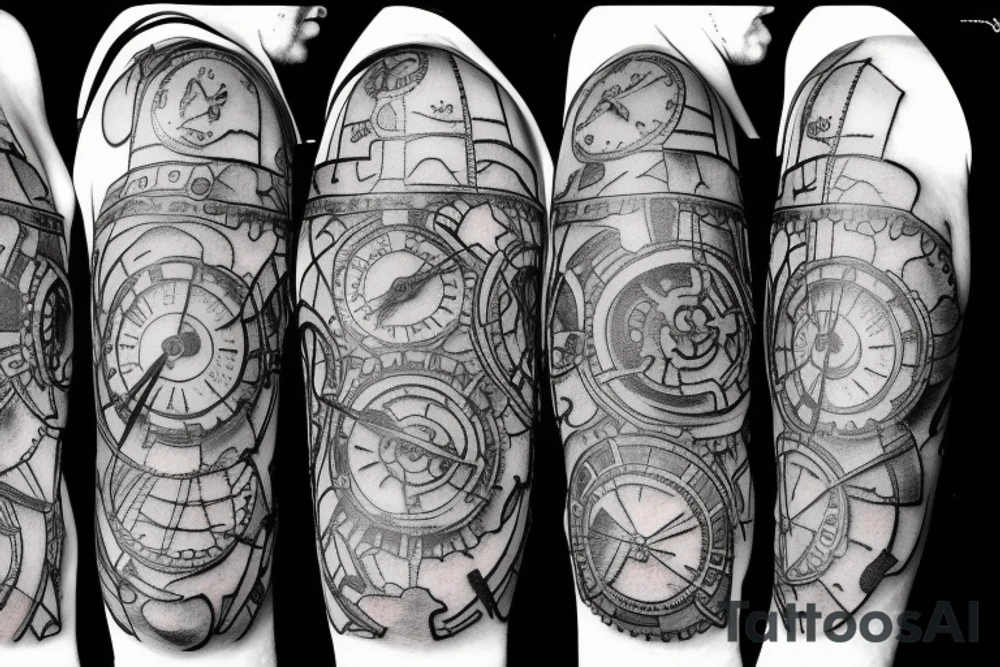 A clock with gears tattoo idea