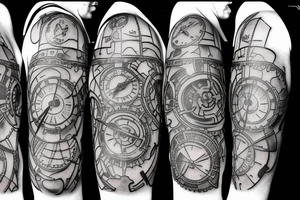 A clock with gears tattoo idea