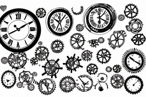 A clock with gears tattoo idea