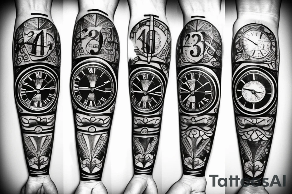 A clock tattoo idea