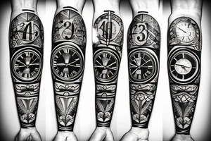 A clock tattoo idea