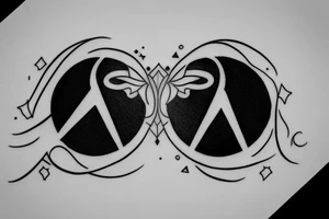 A twin flame tattoo with the twin flame symbol. tattoo idea